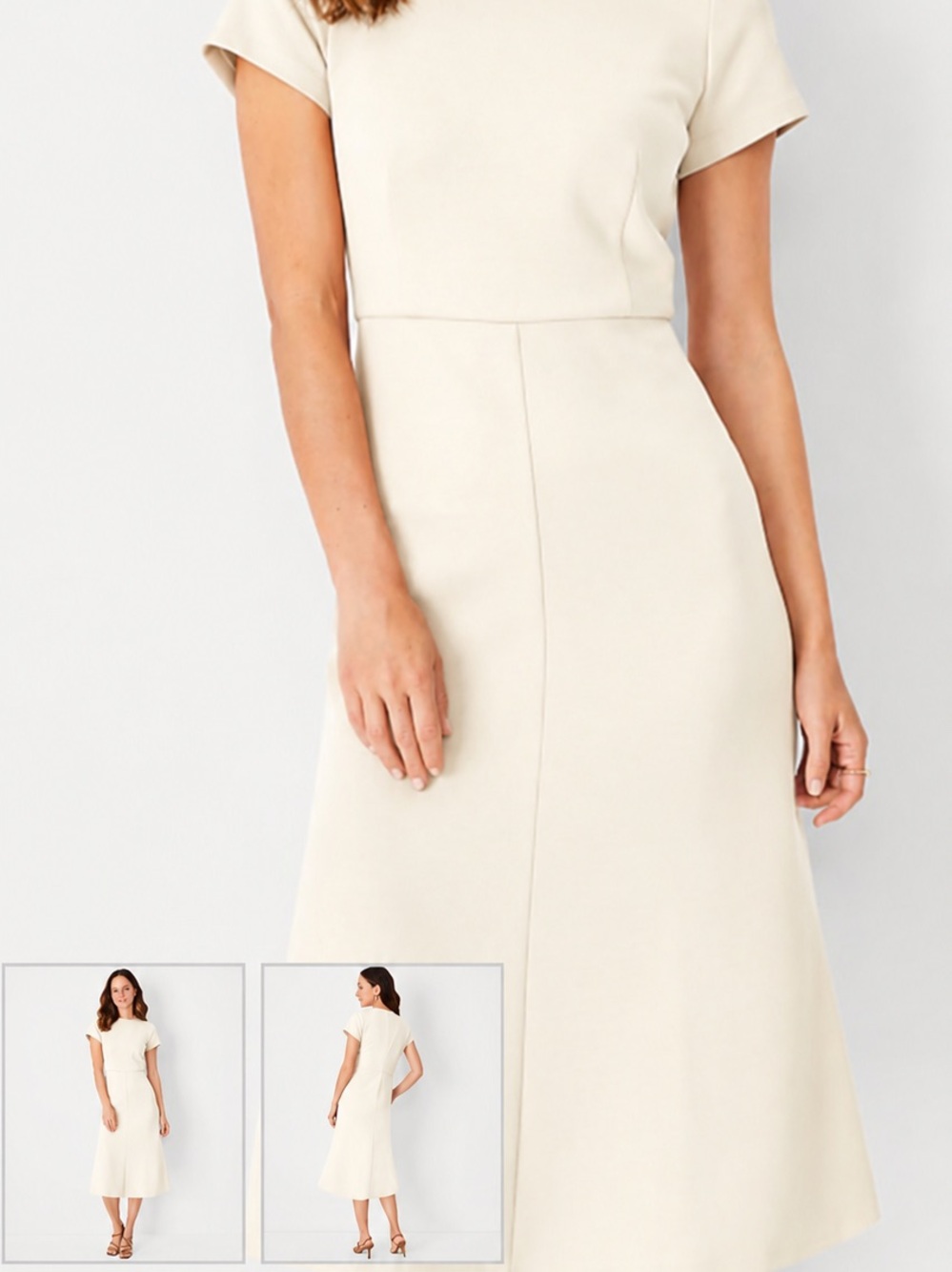 Ann Taylor Cream Short Sleeve Sheath Dress NWT 8